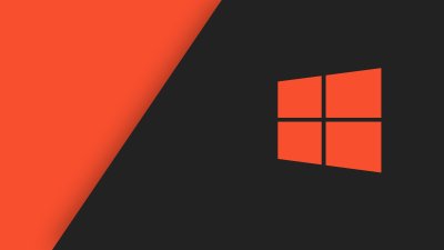 Minimalist Windows Wallpaper HD 4K Aesthetic Dark Mode Orange Design