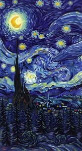 Aesthetic Van Gogh Inspired Starry Night Art Wallpaper HD 4K
