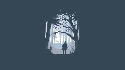 Aesthetic Minimalist The Last of Us Ellie Forest Wallpaper HD 4K