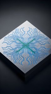 Futuristic Blue Circuitry Microchip Wallpaper HD 4K Aesthetic Tech