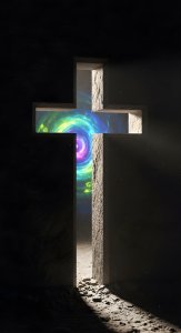 Aesthetic Cross Space Portal Wallpaper HD 4K - Cool Spiritual Background