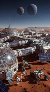 Futuristic Mars Colony Wallpaper HD 4K - Cool Sci-Fi Space Base