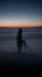 Epic Knight at Sunset Wallpaper HD 4K - Aesthetic Medieval Warrior