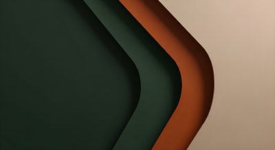 Aesthetic Dark Green and Orange Curved Layers 4K Wallpaper