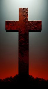 Dark Aesthetic Red Cross Wallpaper HD 4K - Moody Christian Background