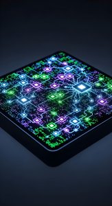 Futuristic Neon Circuit Board Wallpaper HD 4K - Aesthetic Tech Art