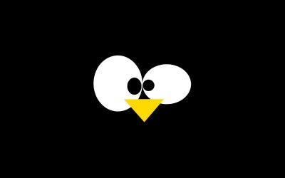 Cool Minimalist Penguin Face Wallpaper HD 4K Aesthetic Dark Mode