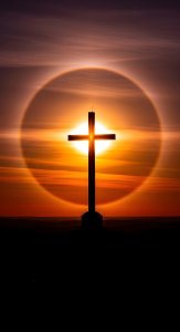 Cross at Sunset Wallpaper HD 4K - Aesthetic Spiritual Background