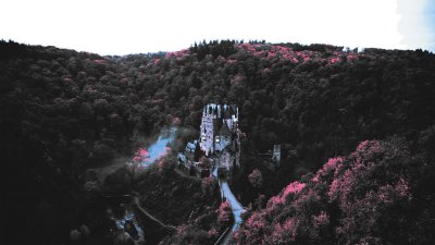 Mystical Gothic Castle Aesthetic Wallpaper HD 4K - Dark Fantasy Forest