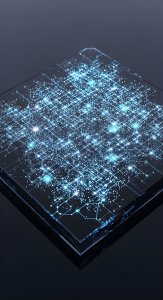 Futuristic Glowing Tech Microchip Wallpaper HD 4K Aesthetic