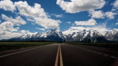 Majestic Mountain Road Wallpaper HD 4K Scenic Landscape Background