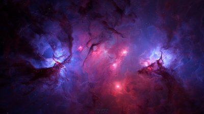 Cosmic Nebula Space Wallpaper HD 4K - Aesthetic Purple Galaxy Background