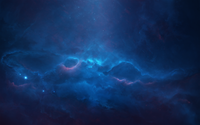 Deep Blue Cosmic Nebula Wallpaper HD 4K Aesthetic Space Background