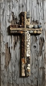 Rustic Cross Art Wallpaper HD 4K - Aesthetic Spiritual Background
