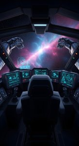 Cool Sci-Fi Spaceship Cockpit Wallpaper HD 4K - Aesthetic Space View