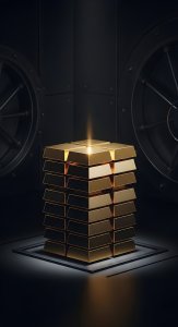 Luxury Gold Bars in Vault Wallpaper HD 4K - Aesthetic Wealth Background