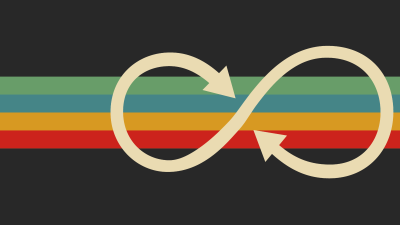 Minimalist Infinity Loop Aesthetic Wallpaper HD 4K Retro Design