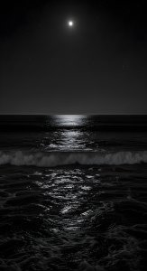Aesthetic Moonlight Ocean Wallpaper HD 4K - Dark Night Sea Waves