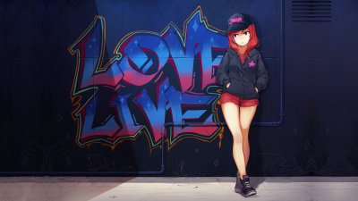 Maki Nishikino Love Live! Street Style Graffiti Anime Wallpaper HD 4K