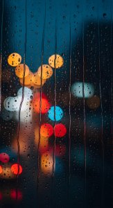 Aesthetic Rainy Night Window Wallpaper HD 4K - City Bokeh Lights