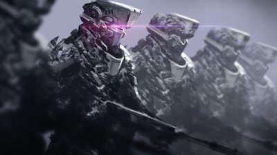 Futuristic Robot Soldiers 4K Wallpaper - Cool Sci-Fi Aesthetic HD