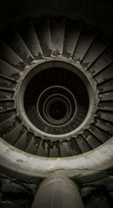 Moody Spiral Staircase Architecture Wallpaper HD 4K Aesthetic