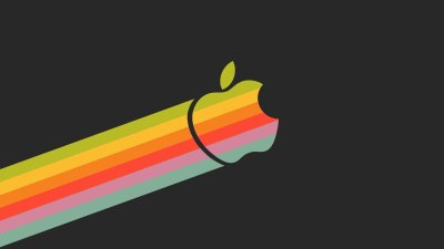 Retro Apple Logo Aesthetic Wallpaper HD 4K - Minimalist Tech Background