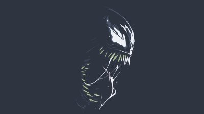 Cool Venom Minimalist Wallpaper HD 4K Aesthetic Dark Marvel Art