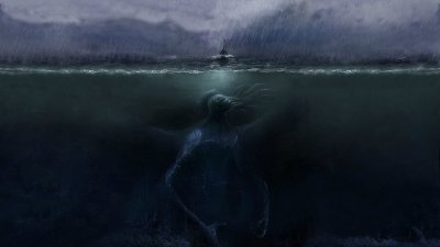 Giant Sea Monster Under Ship Wallpaper HD 4K - Dark Aesthetic