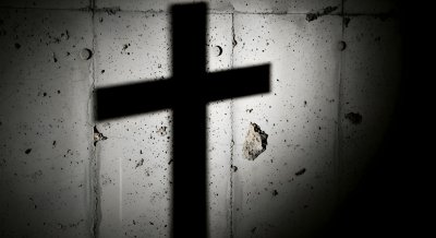 Cross Shadow on Concrete Wall Wallpaper HD 4K Aesthetic Spiritual