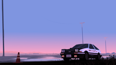 Initial D Toyota AE86 Aesthetic Wallpaper HD 4K - Cool Anime Car Art