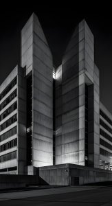 Minimalist Brutalist Architecture Wallpaper HD 4K | Cool Aesthetic Dark Building