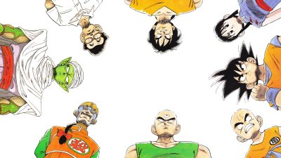 Dragon Ball Classic Characters Wallpaper HD 4K - Iconic Anime Circle Art