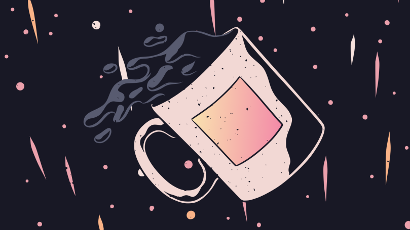 Aesthetic Coffee in Space Wallpaper HD 4K | Cool Minimalist Art