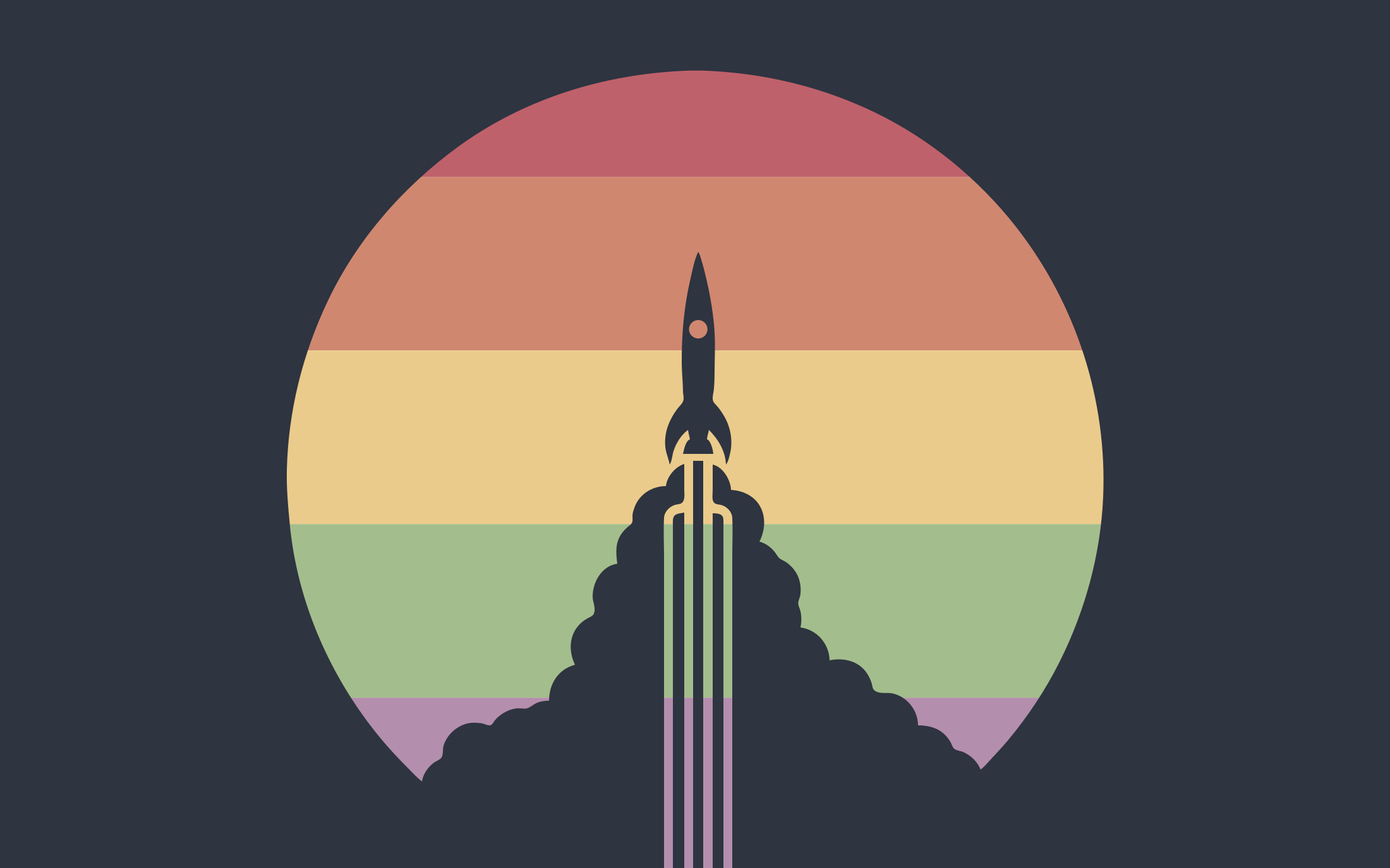 Aesthetic Retro Rocket Launch Wallpaper HD 4K Minimalist Space Art