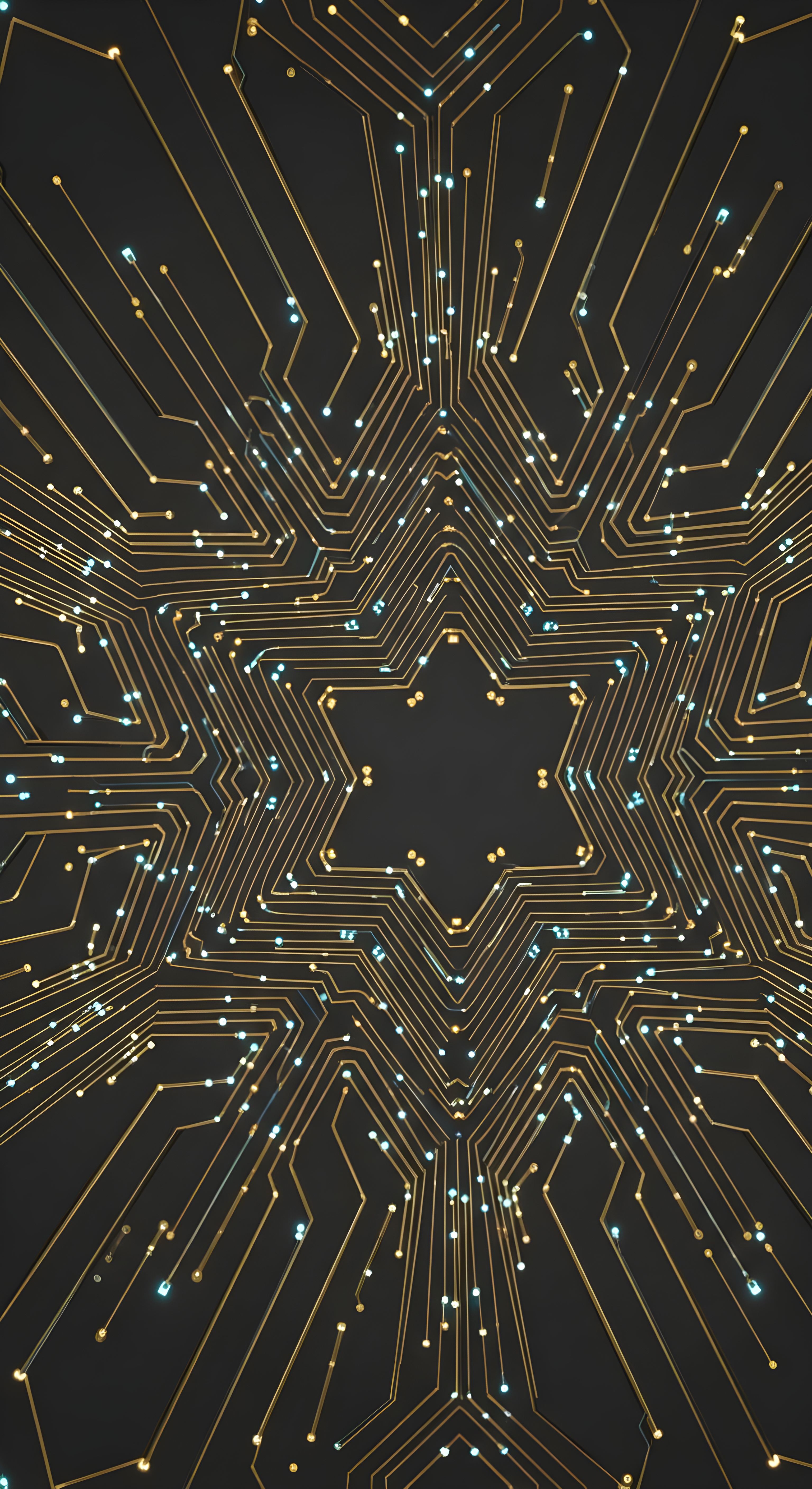 Futuristic Circuit Star Wallpaper HD 4K Aesthetic Tech Background