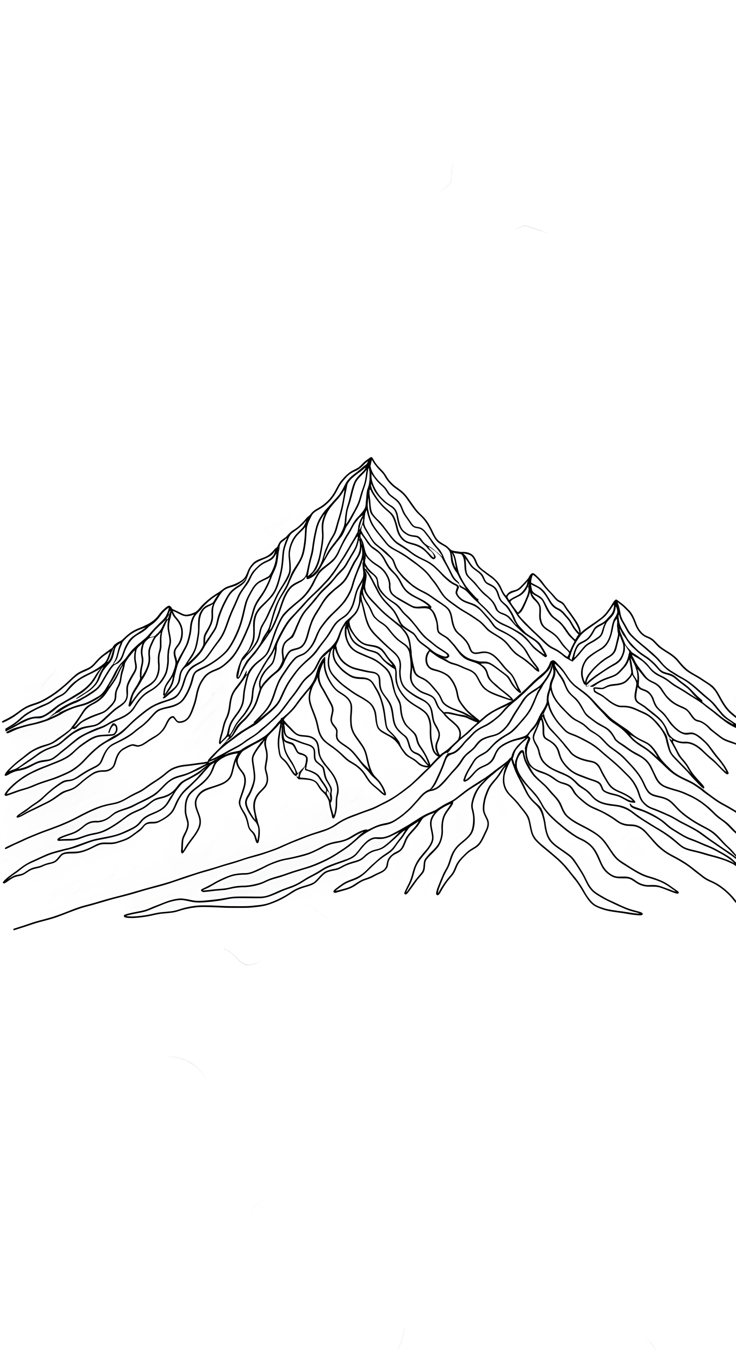 Minimalist Mountain Line Art Wallpaper HD 4K Aesthetic Drawing