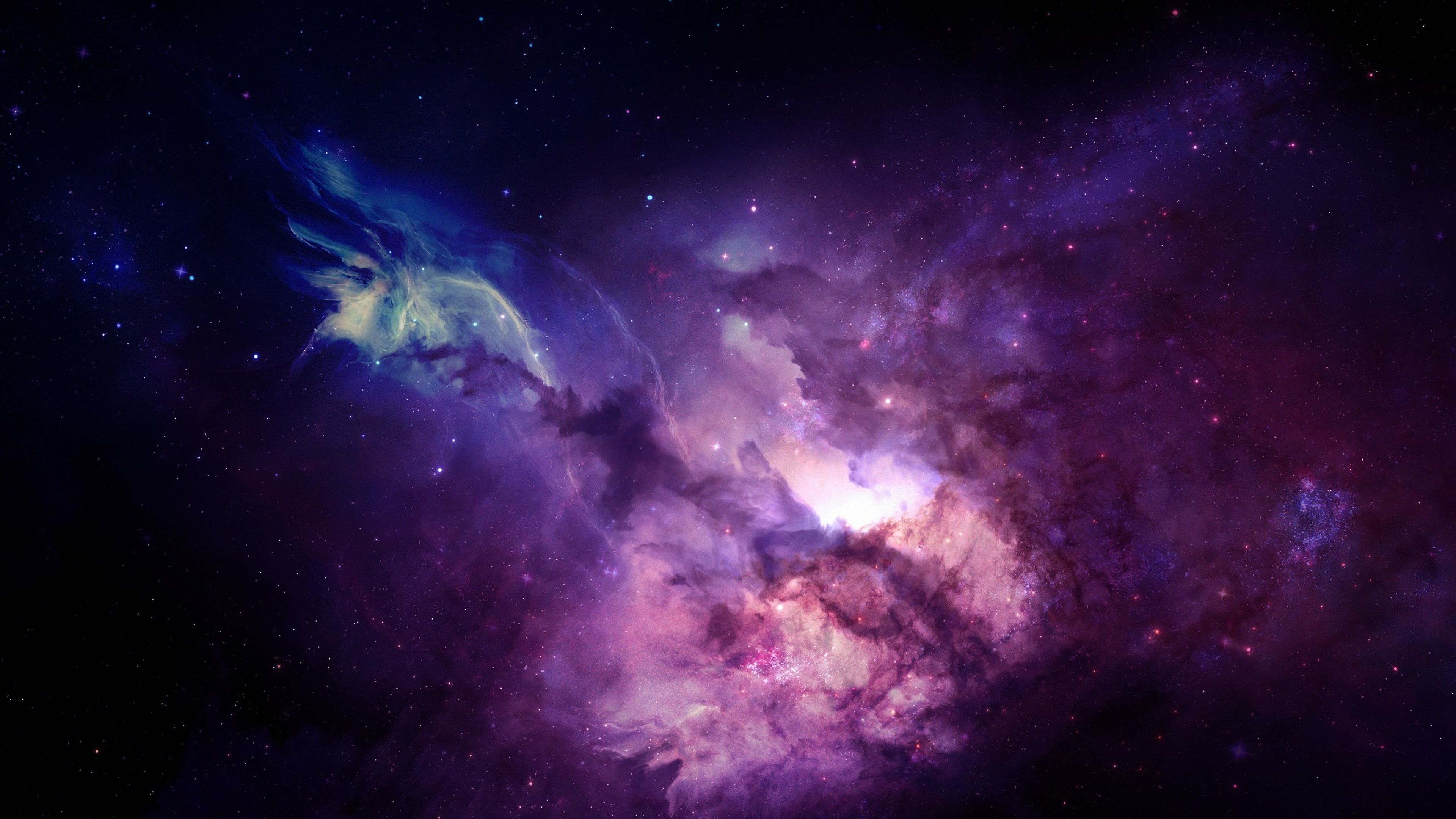 Purple Cosmic Nebula Galaxy Wallpaper HD 4K Aesthetic Space Background