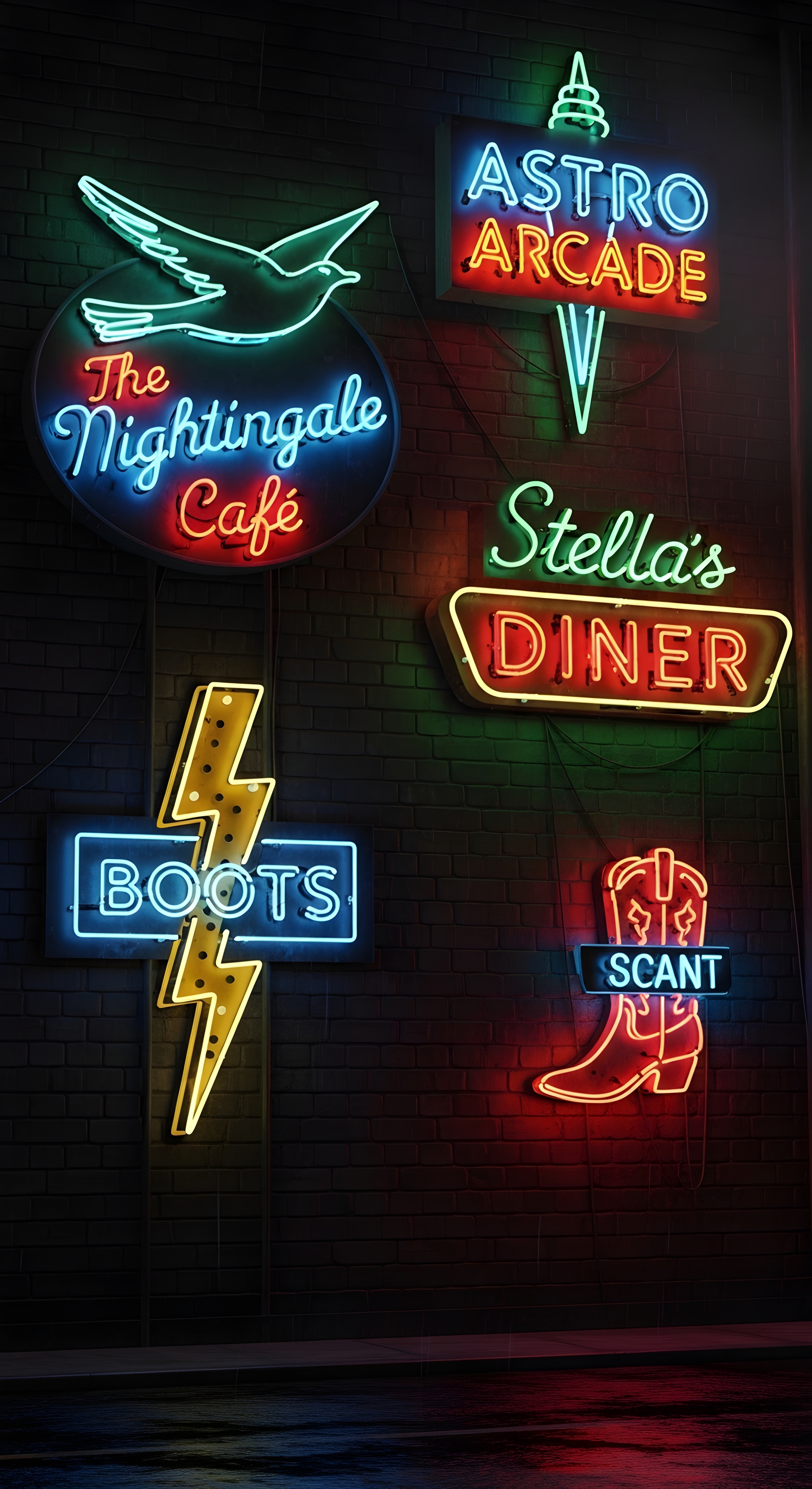 Aesthetic Neon Signs Wallpaper HD 4K - Retro Urban Night Vibes