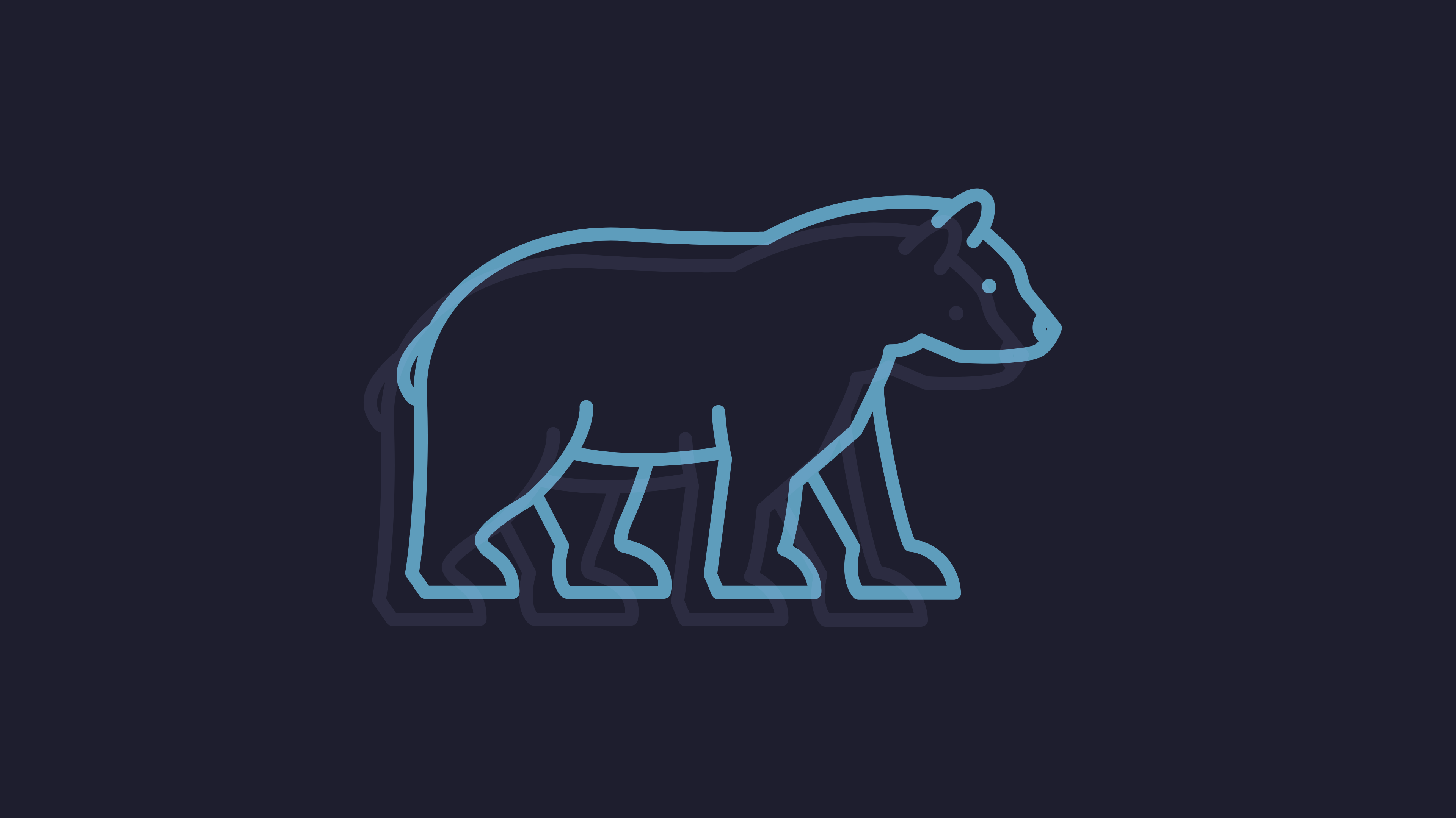 Minimalist Bear Aesthetic Wallpaper HD 4K Cool Blue Vector Art