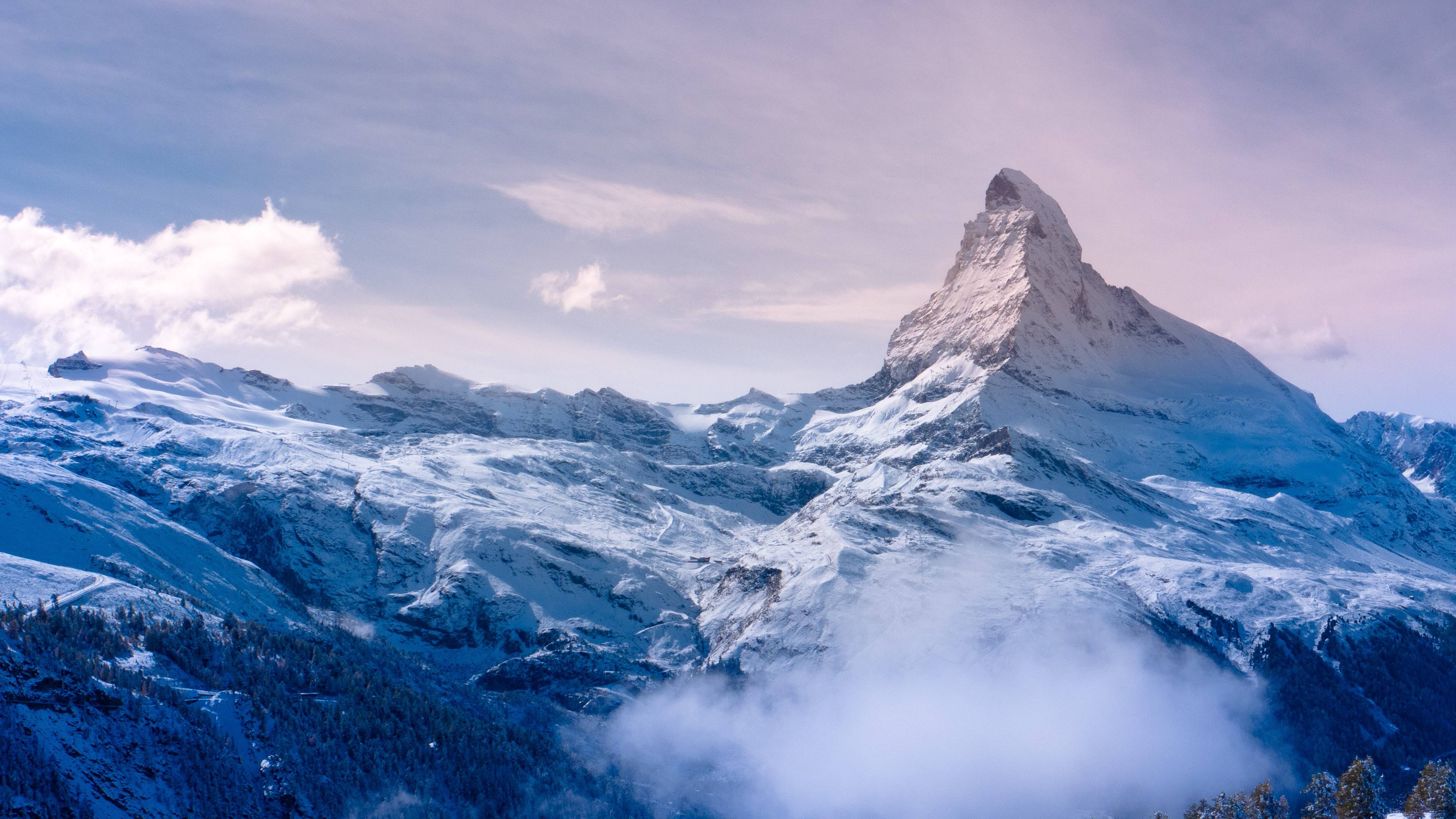 Majestic Matterhorn Mountain Wallpaper HD 4K - Aesthetic Winter Peaks
