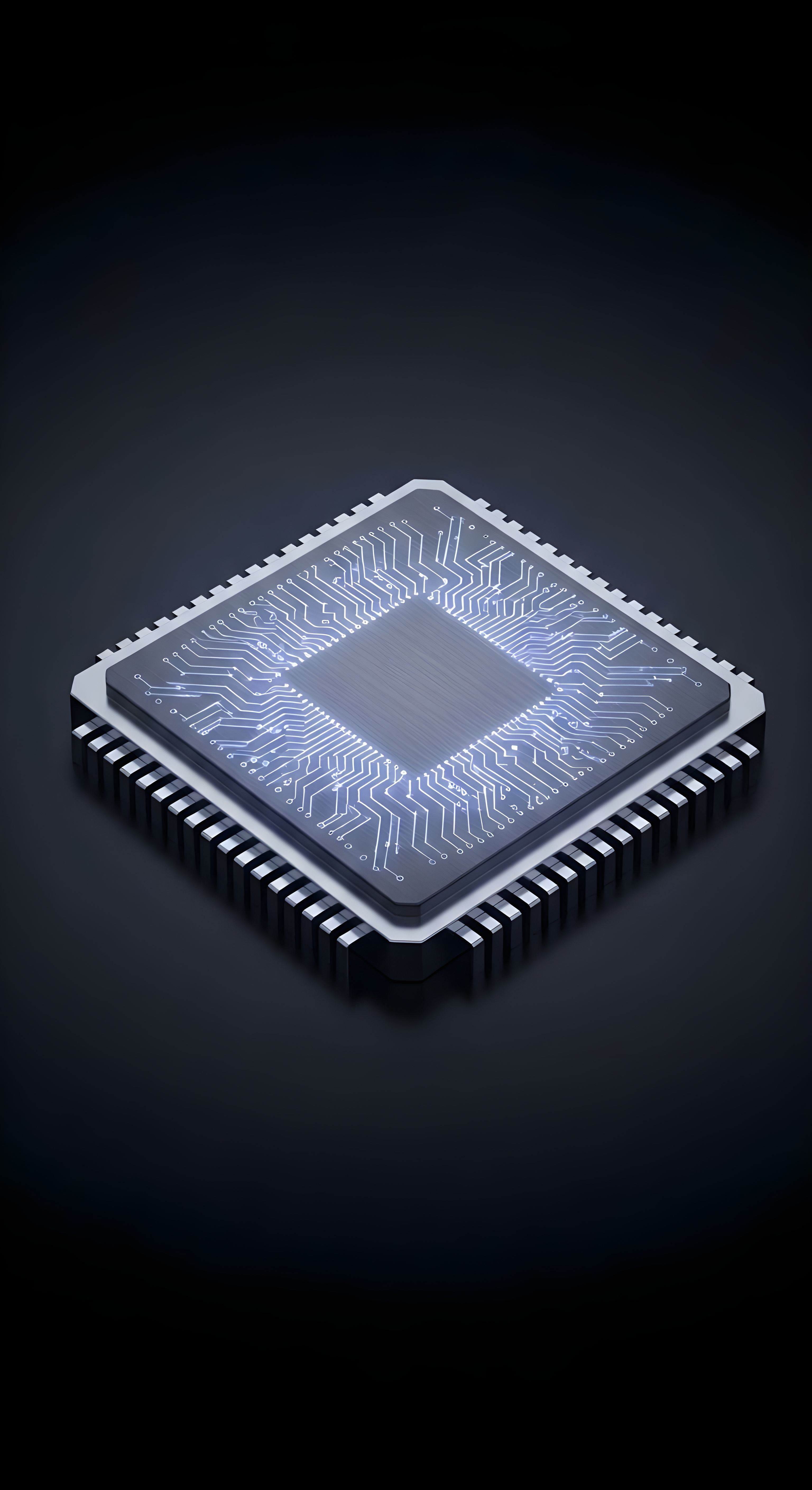 Futuristic CPU Microchip Wallpaper HD 4K - Cool Tech Aesthetic