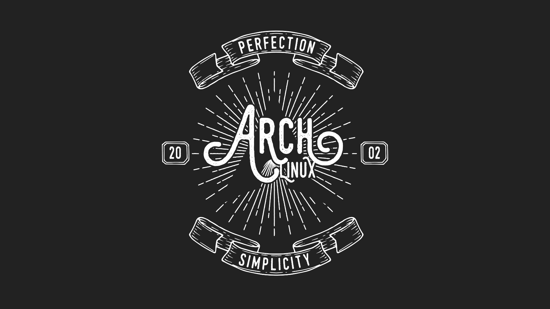 Arch Linux Retro Badge Wallpaper HD 4K - Minimalist Aesthetic