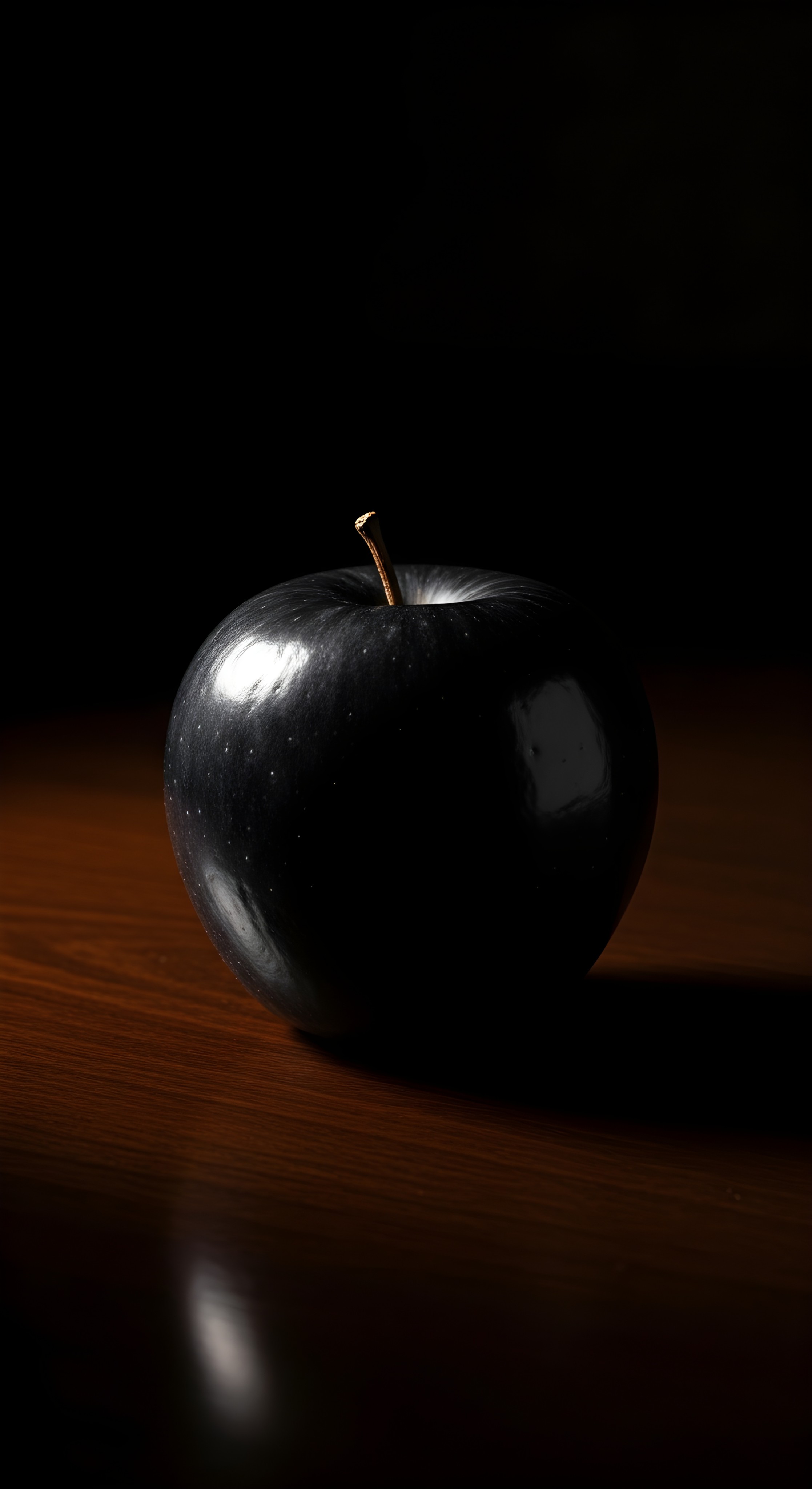 Aesthetic Black Apple Still Life Wallpaper HD 4K Dark Minimalist
