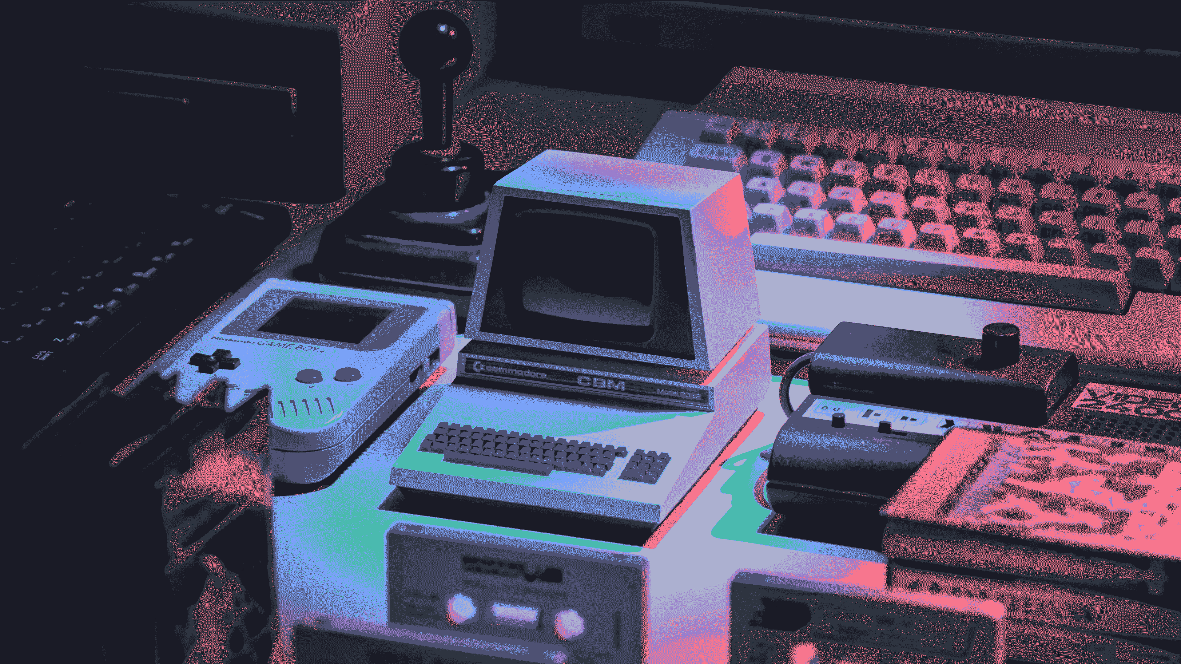 Retro Gaming Aesthetic Wallpaper 4K - Vintage Tech & Synthwave Style