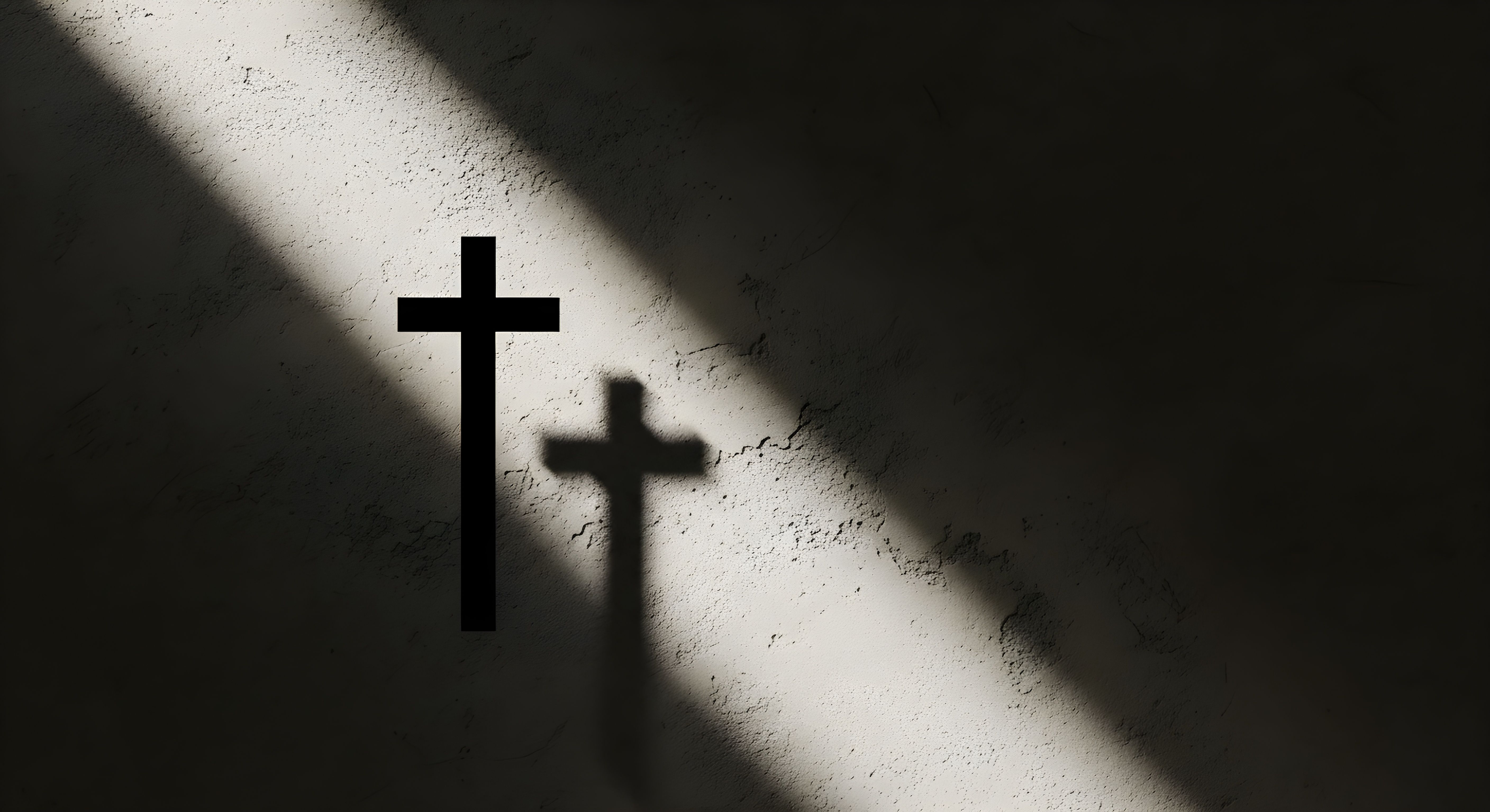 Aesthetic Christian Cross Wallpaper HD 4K - Spiritual Light & Shadow