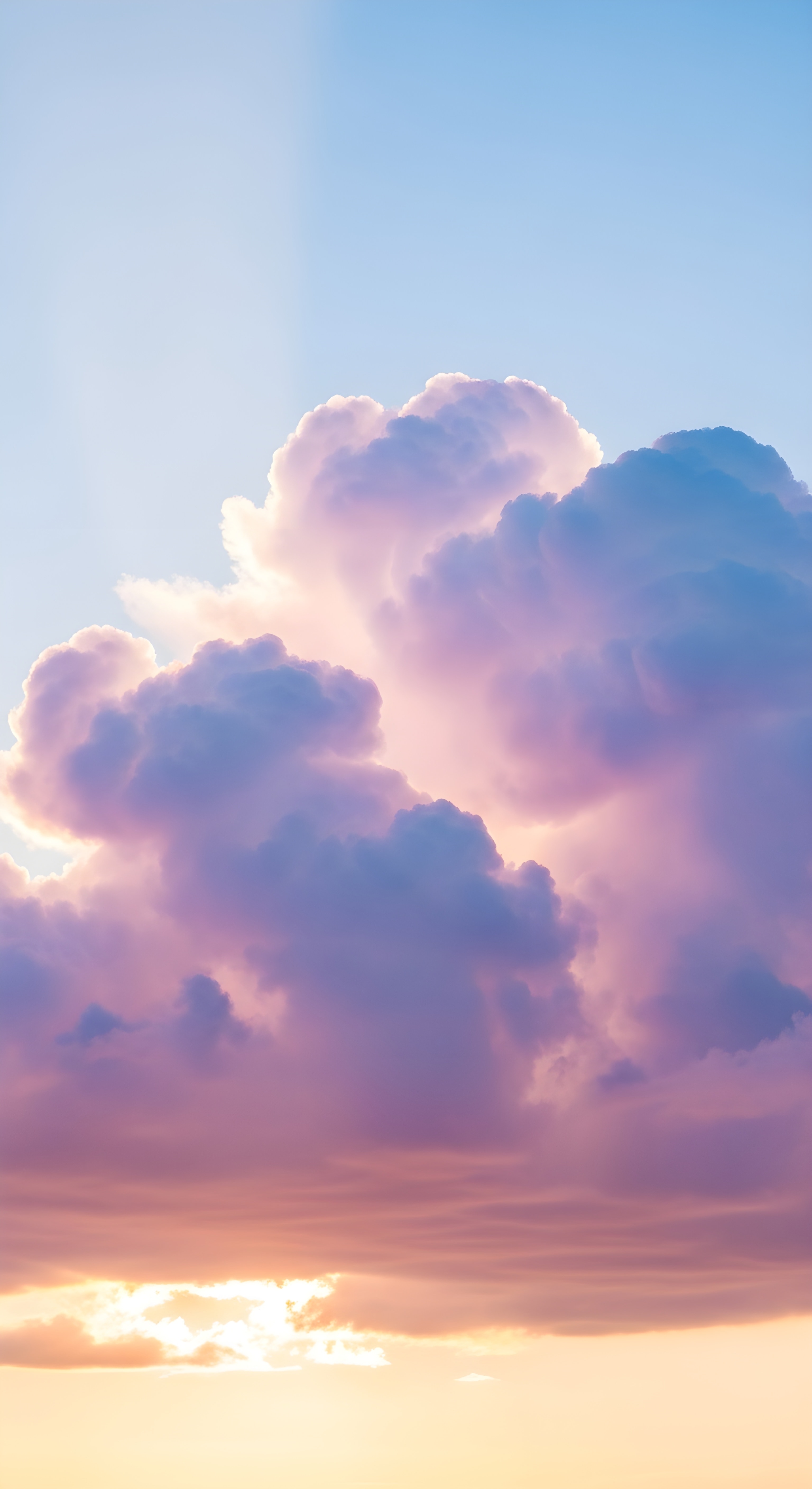 Aesthetic Pastel Clouds Wallpaper HD 4K - Dreamy Sunset Sky Background