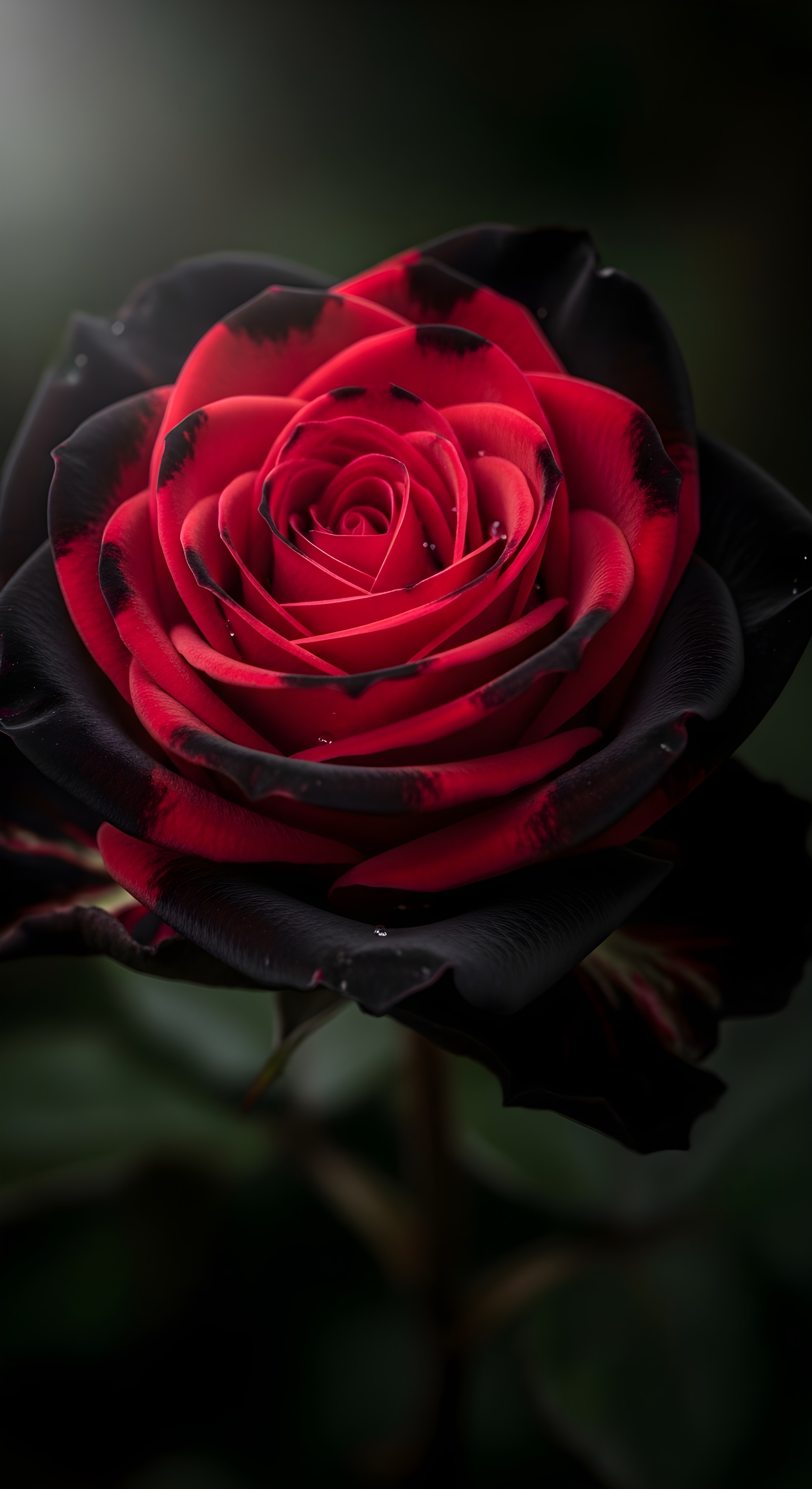 Red and Black Rose Wallpaper HD 4K - Aesthetic Dark Floral Background