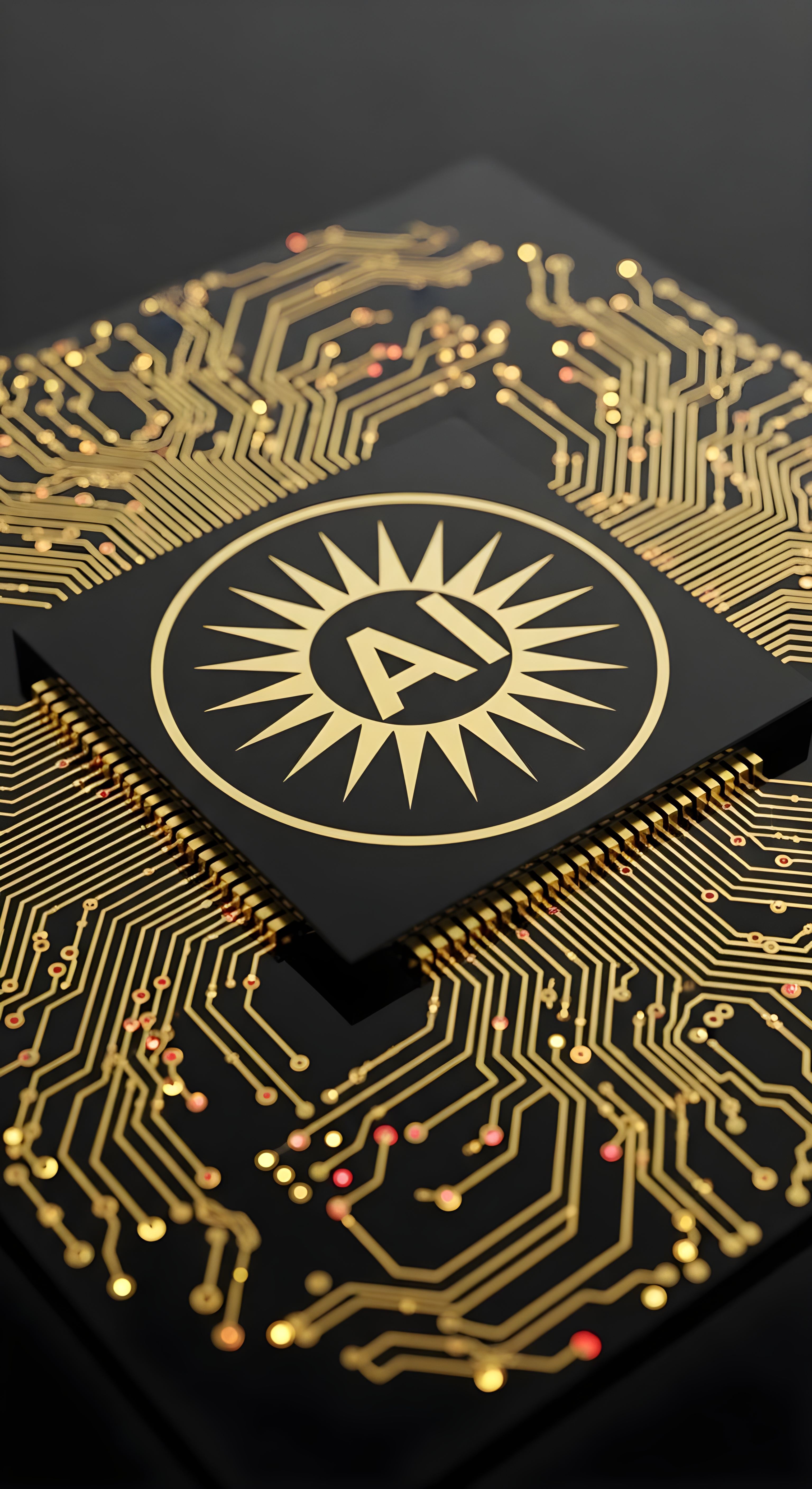 Futuristic AI Processor Chip 4K Wallpaper - Cool Tech Aesthetic HD