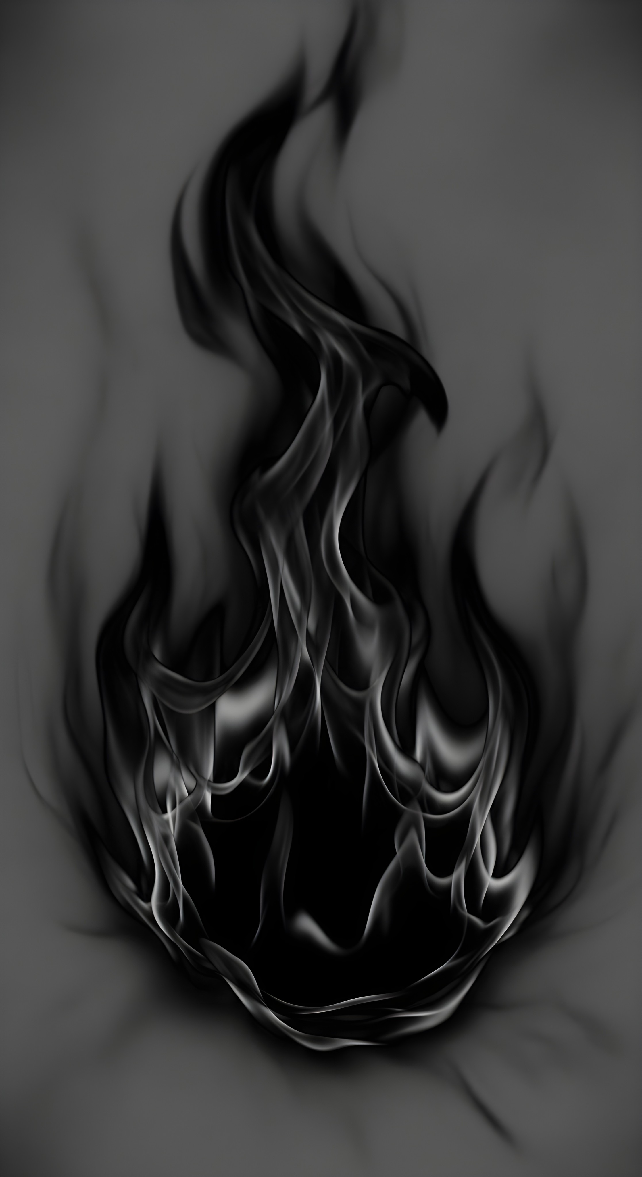 Cool Black Fire Aesthetic Wallpaper HD 4K - Dark Smoke Abstract Background
